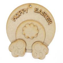 Easter Bunny Butt going down a hole Gift 12cm Decoration Laser Cut 3mm MDF set